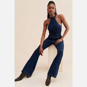 We The Free Crvy Sydney denim retro flared jumpsuit
